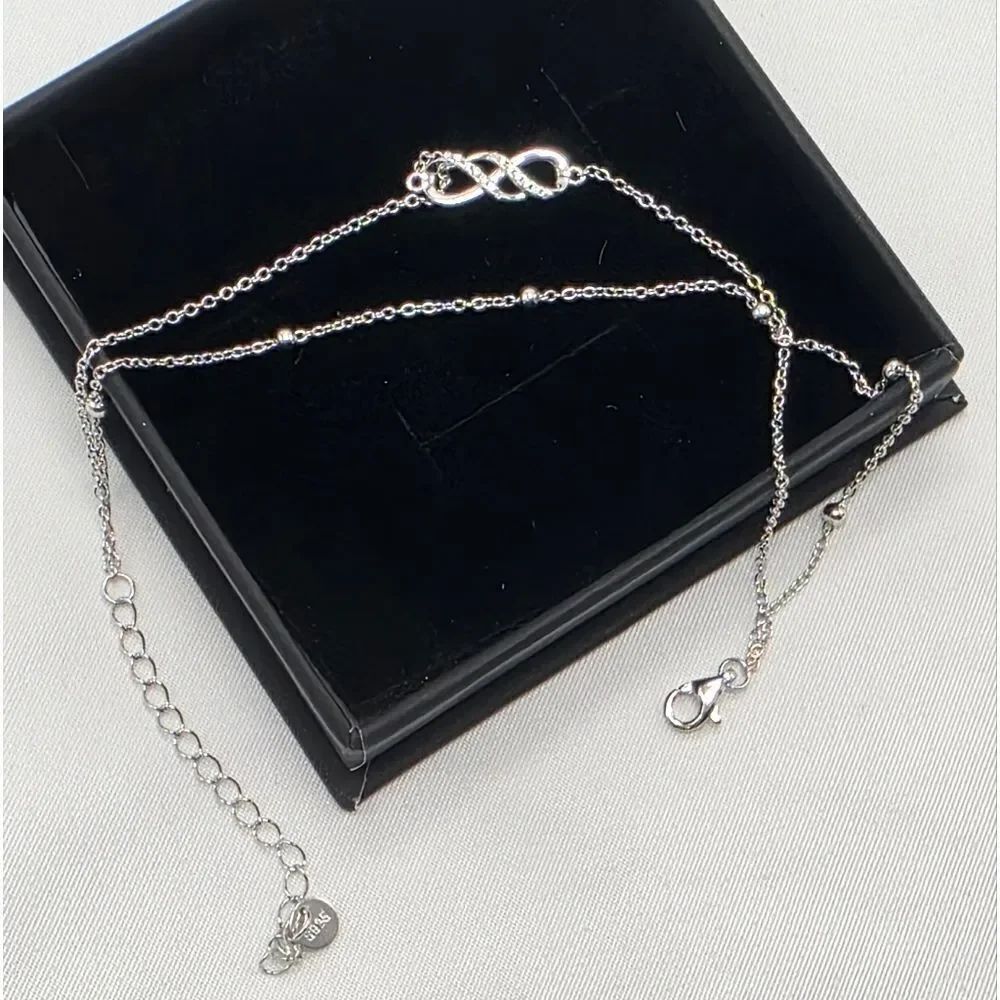 🩵⏭️NIB Sterling Silver Infinity Double Layer Bracelet - Picture 5 of 16
